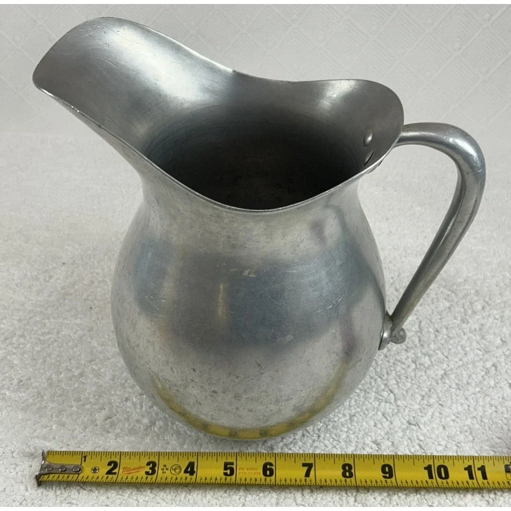 Vintage VIKO Aluminum Pitcher w/Handle Farmhouse Cottage Core Decorative **READ*